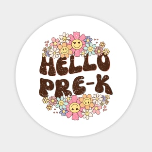 Groovy Hello Pre-k Vibes Retro Teacher Back To School Magnet